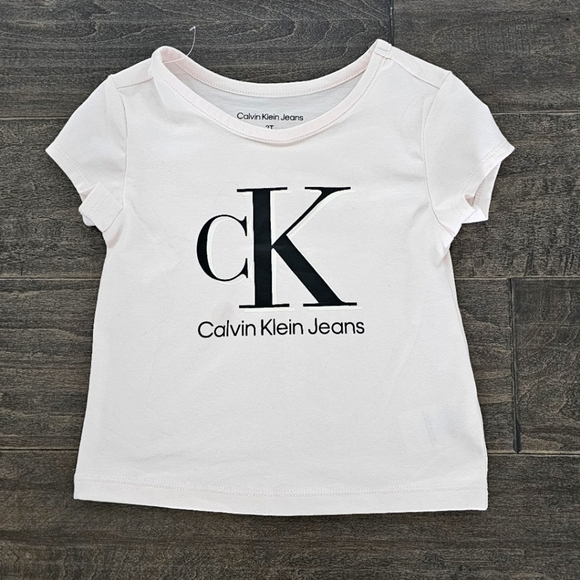 New Calvin Klein Toddler White and Black Striped Dress & Pink Logo T-Shirt Sz 2T - Picture 5 of 8